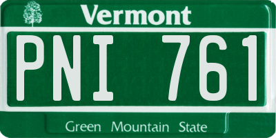 VT license plate PNI761