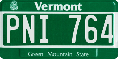 VT license plate PNI764