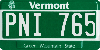 VT license plate PNI765