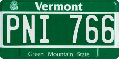 VT license plate PNI766