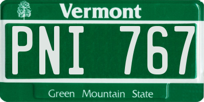 VT license plate PNI767