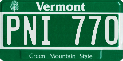 VT license plate PNI770