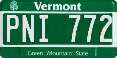 VT license plate PNI772