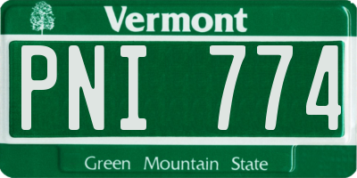 VT license plate PNI774