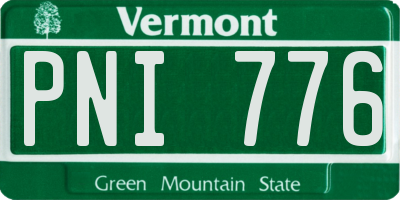 VT license plate PNI776