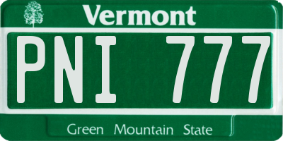 VT license plate PNI777