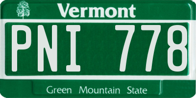 VT license plate PNI778