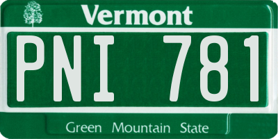 VT license plate PNI781