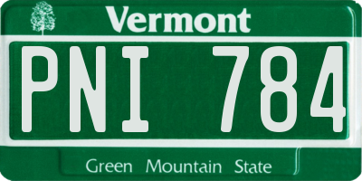 VT license plate PNI784