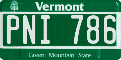 VT license plate PNI786