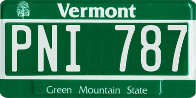 VT license plate PNI787