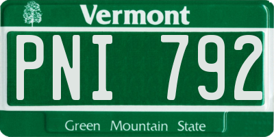VT license plate PNI792