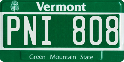 VT license plate PNI808