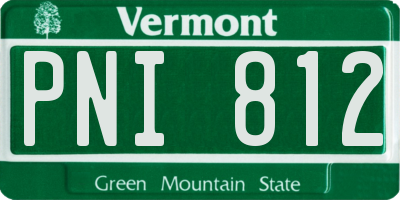 VT license plate PNI812