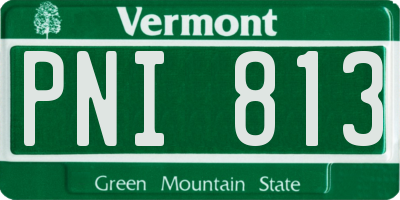 VT license plate PNI813