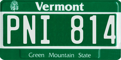 VT license plate PNI814