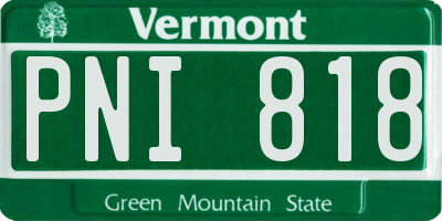 VT license plate PNI818