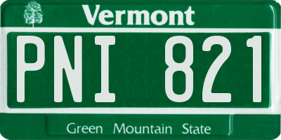VT license plate PNI821