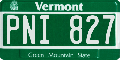 VT license plate PNI827