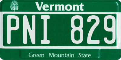 VT license plate PNI829