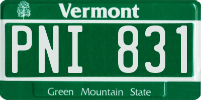 VT license plate PNI831