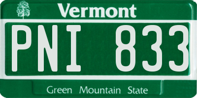 VT license plate PNI833