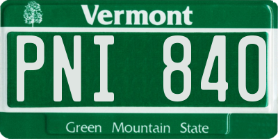 VT license plate PNI840