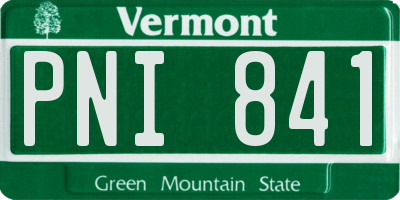VT license plate PNI841