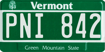 VT license plate PNI842