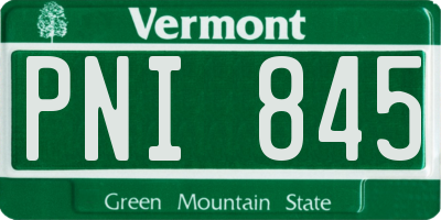 VT license plate PNI845
