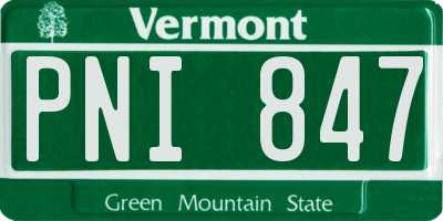 VT license plate PNI847