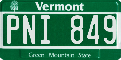VT license plate PNI849