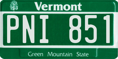 VT license plate PNI851