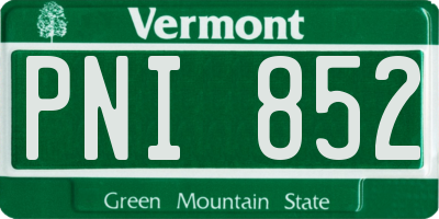VT license plate PNI852