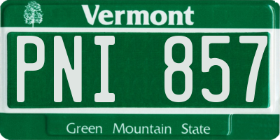 VT license plate PNI857