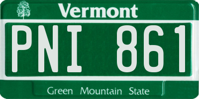 VT license plate PNI861