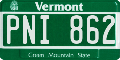 VT license plate PNI862