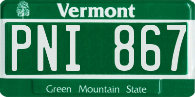 VT license plate PNI867