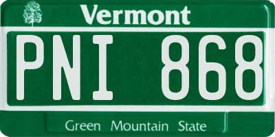 VT license plate PNI868