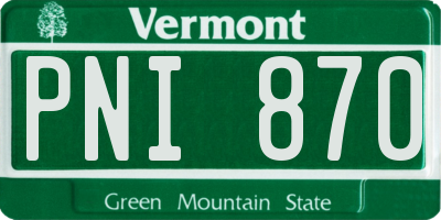 VT license plate PNI870