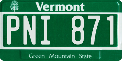 VT license plate PNI871