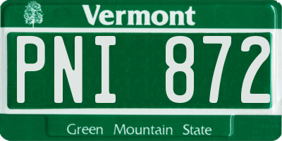 VT license plate PNI872