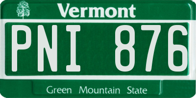 VT license plate PNI876