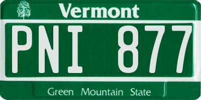 VT license plate PNI877