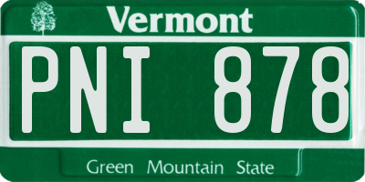 VT license plate PNI878