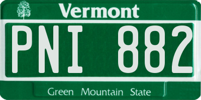 VT license plate PNI882