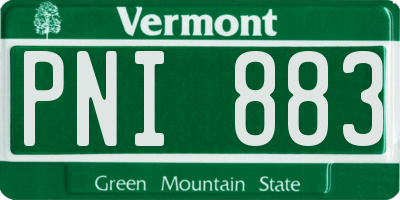 VT license plate PNI883