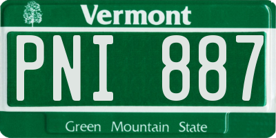 VT license plate PNI887