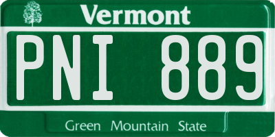 VT license plate PNI889