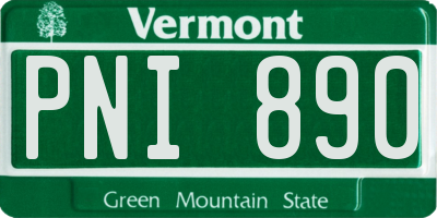VT license plate PNI890